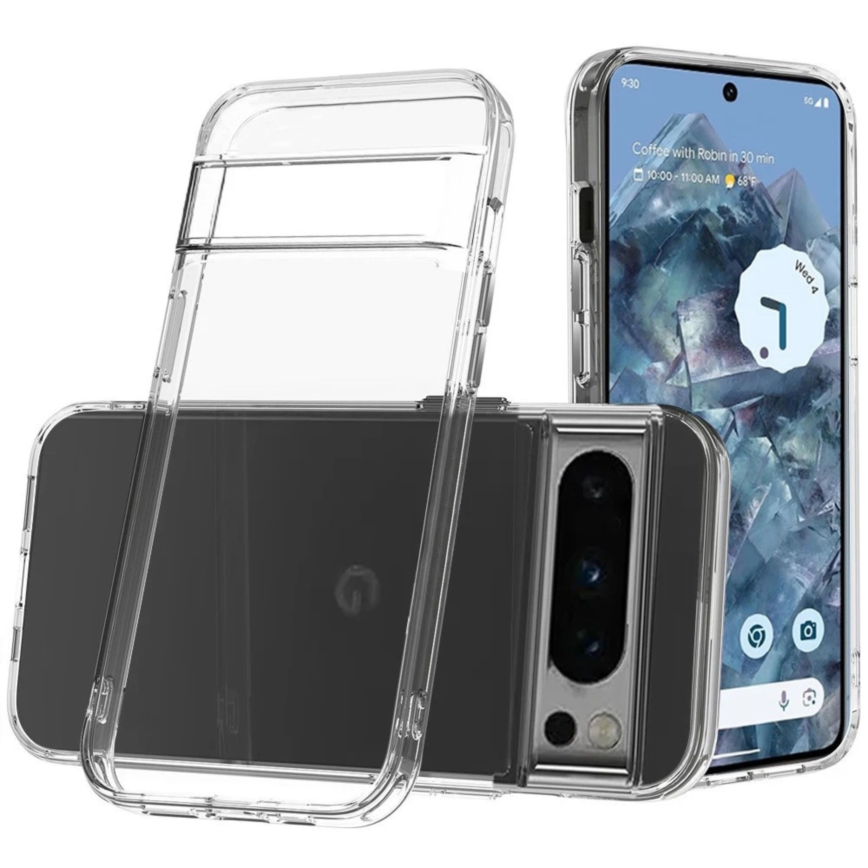 Kitcheniva - Sleek Shockproof Case With Chromed Buttons For Google Pixel 9 Pro XL - Clear