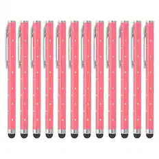 Front. Unique Bargains - Stylus Pens for Touch Screens, 12pcs High Precision Universal Bling Metal Capacitive Pen for Touch Screen Devices Phone - Pink.