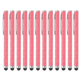 Unique Bargains - Stylus Pens for Touch Screens, 12pcs High Precision Universal Bling Metal Capacitive Pen for Touch Screen Devices Phone - Pink