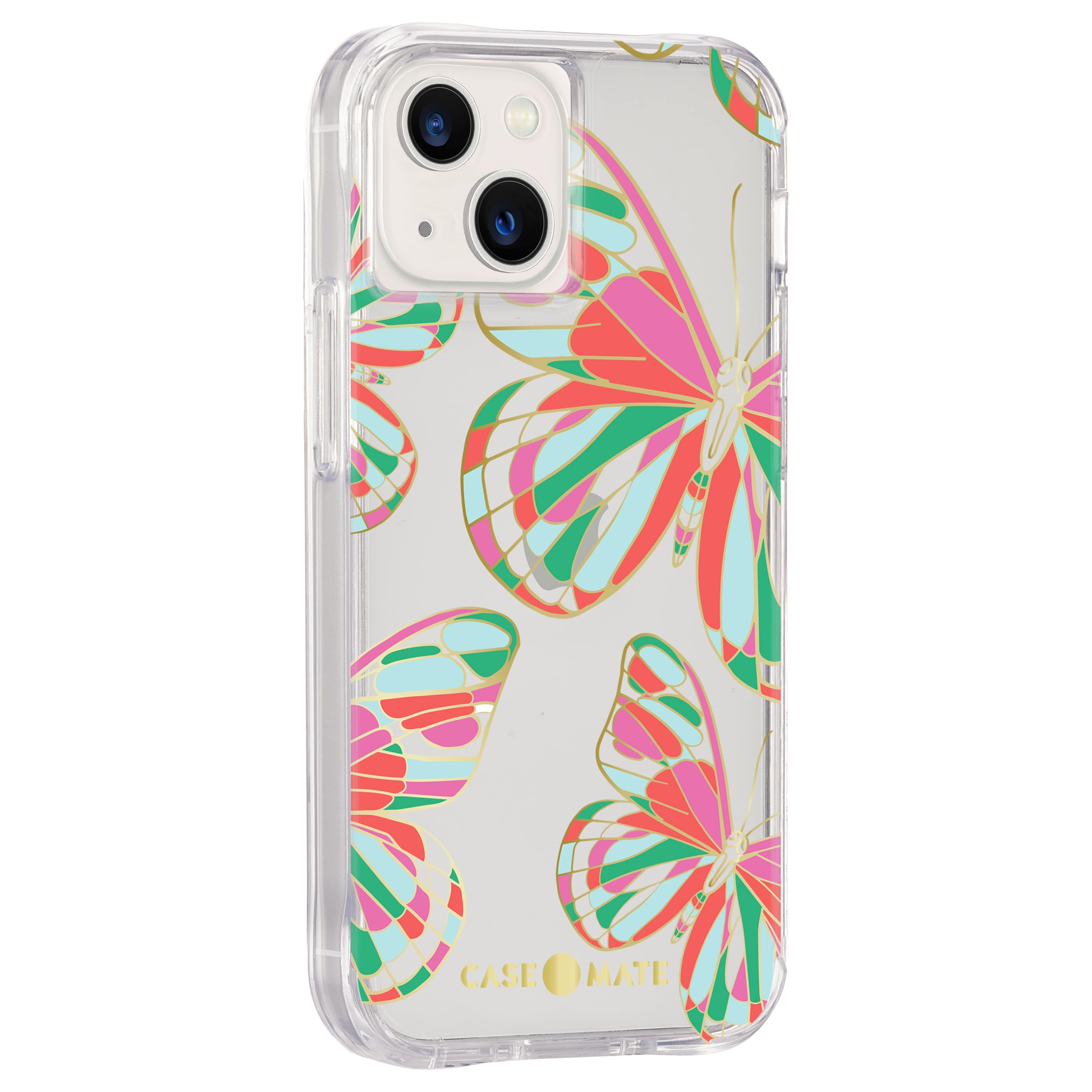 Angle. Case-Mate - Print Hardshell Case for iPhone 13 mini - Butterflies.