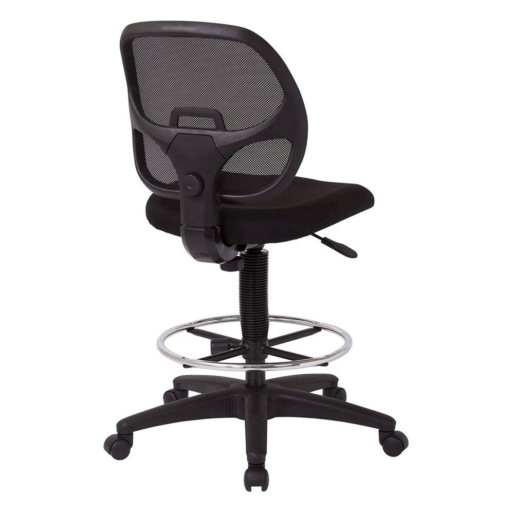 Angle. FurniFact - Black Drafting Chair – Tall Office Chair With 20-Inch Foot Rest - Black.
