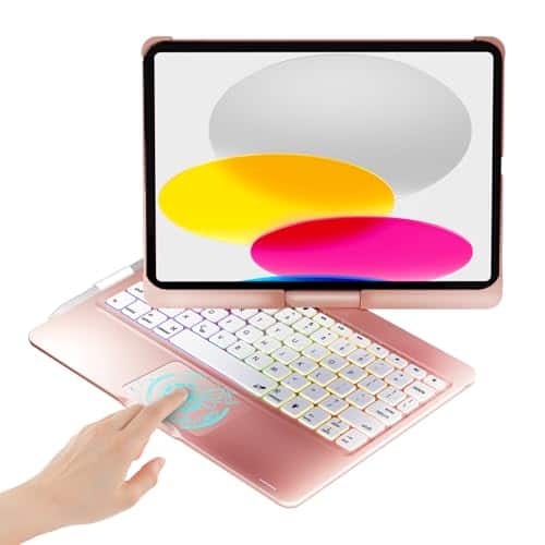 Pacoar Cade - Touchpad Case For Ipad 10th Generation&ipad 11th(a16 2025) Air 11(m3 M2/ipad Pro 11 Inch Keyboard&ipad 5th/air 4th - Rose Gold-iPad 10th/11th/Air 11/Pro 11/Air 4/Air