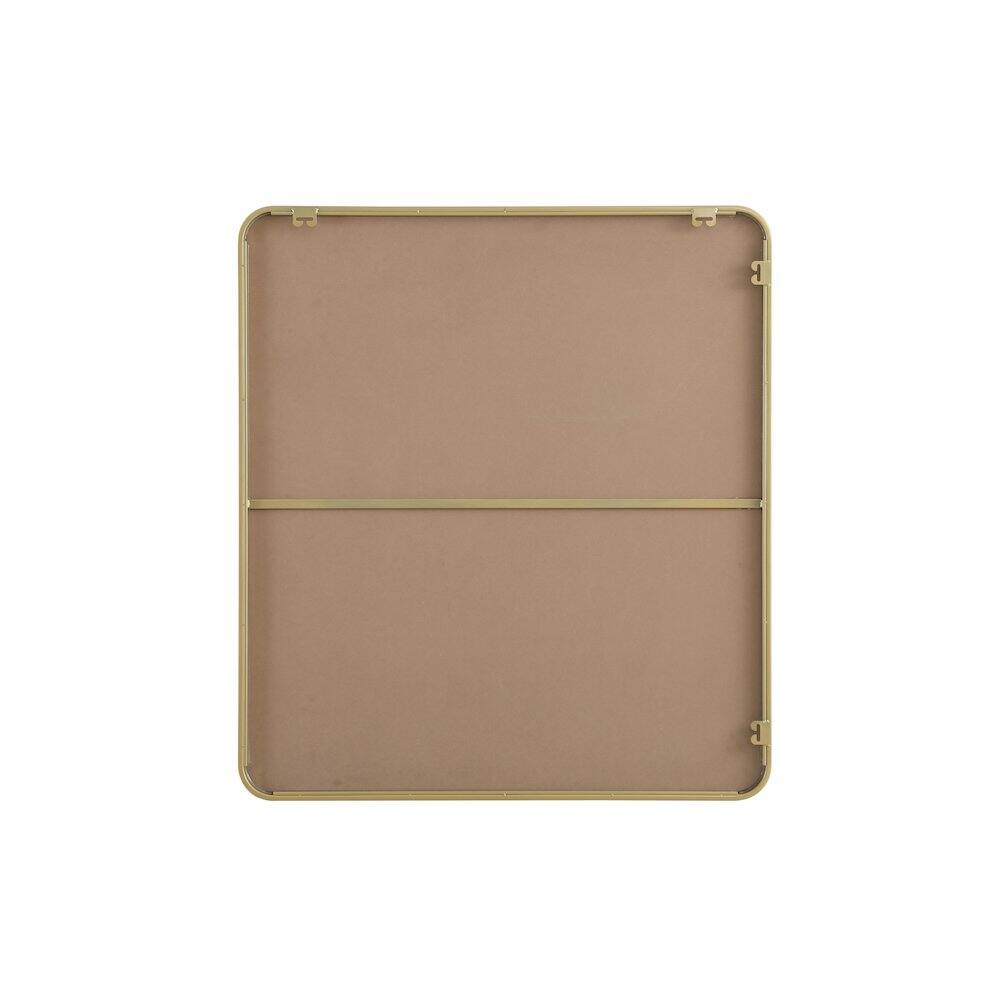 Angle. Elegant Decor - Contour Metal Rectangle Mirror 36x40 in Brass - Brass.