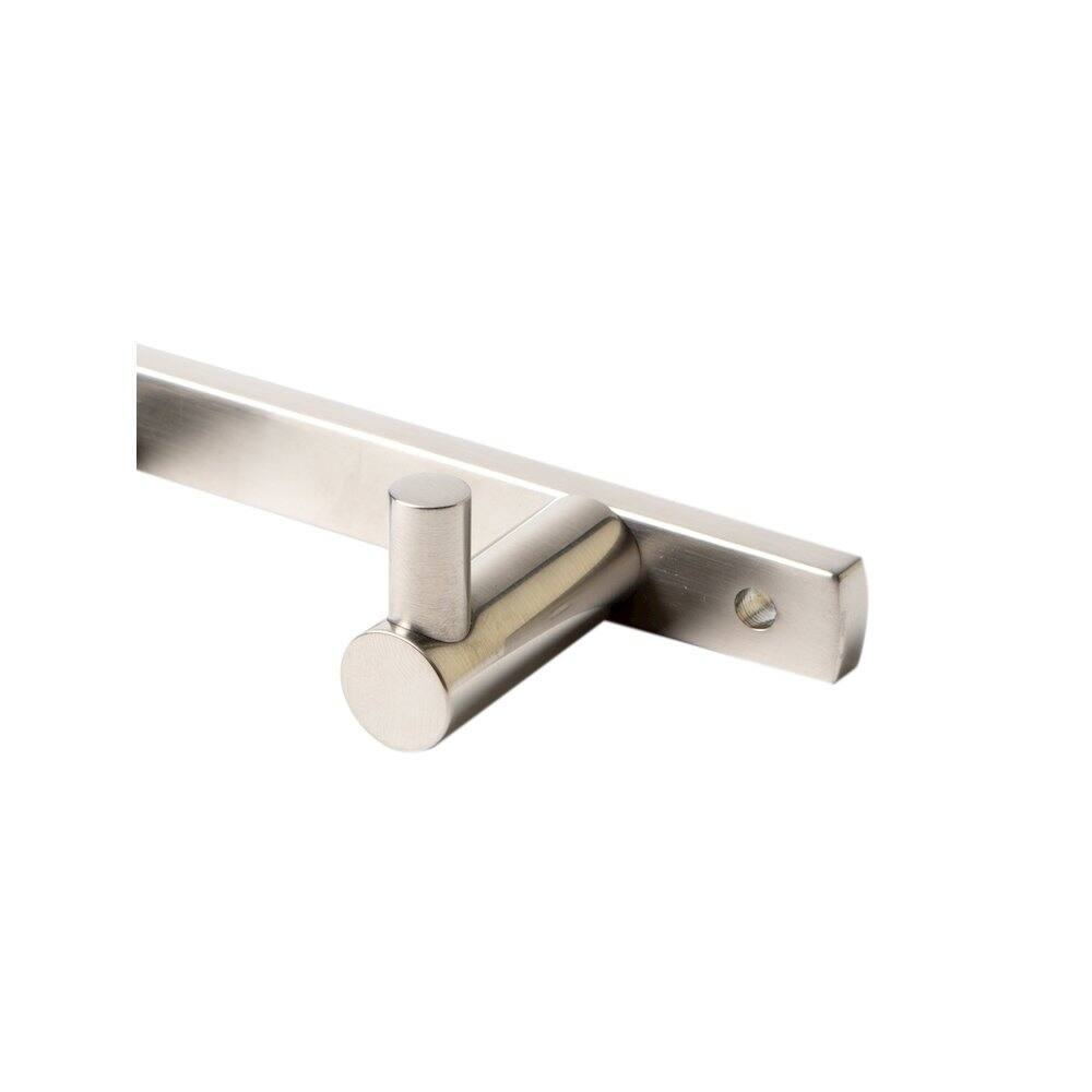 Back. Alfi - Brushed Nickel Wall Mounted 4 Prong Robe / Towel Hook - Silver.