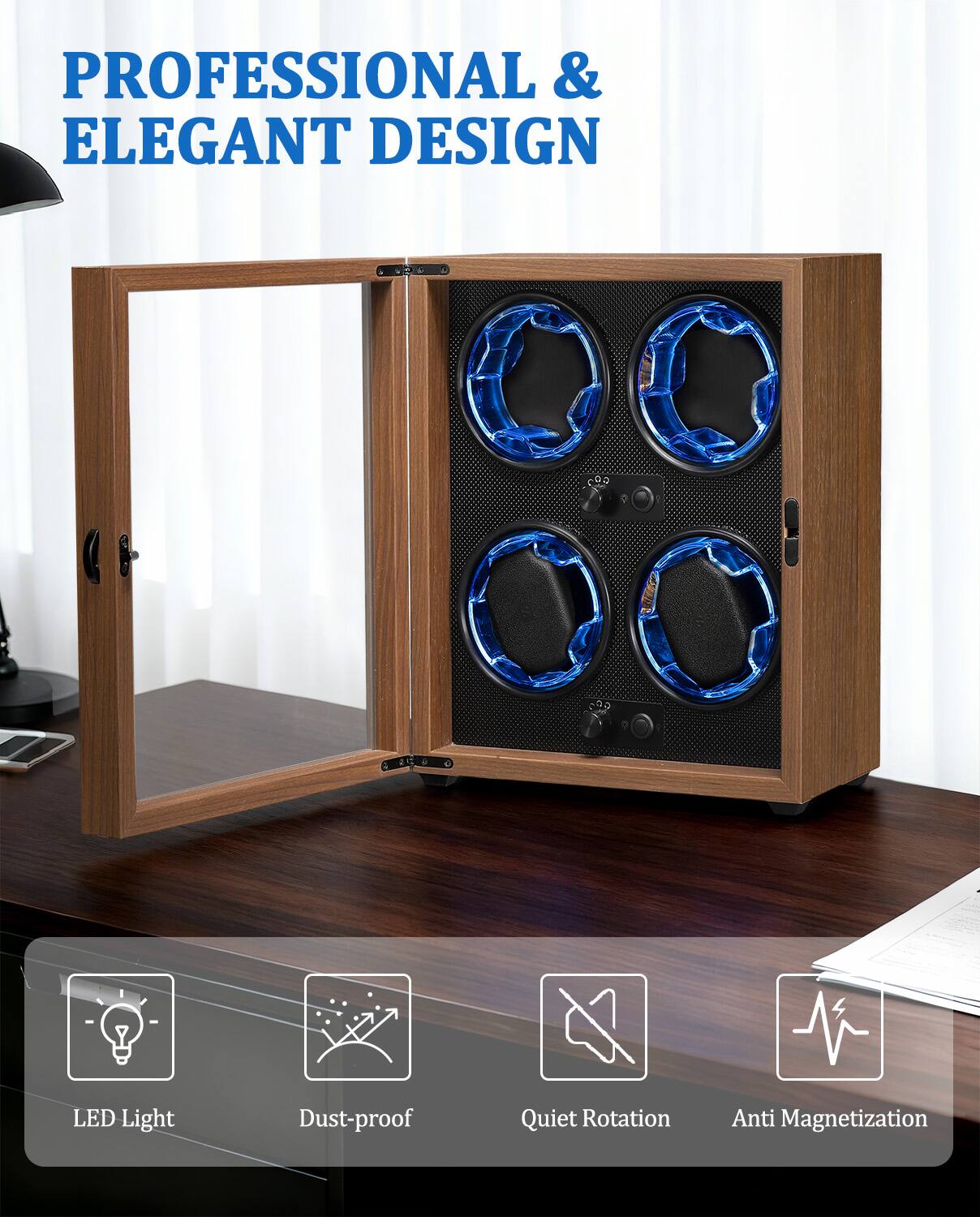 PROFESSIONAL & ELEGANT DESIGN

- LED Light
- Dust-proof
- Quiet Rotation
- Anti Magnetization