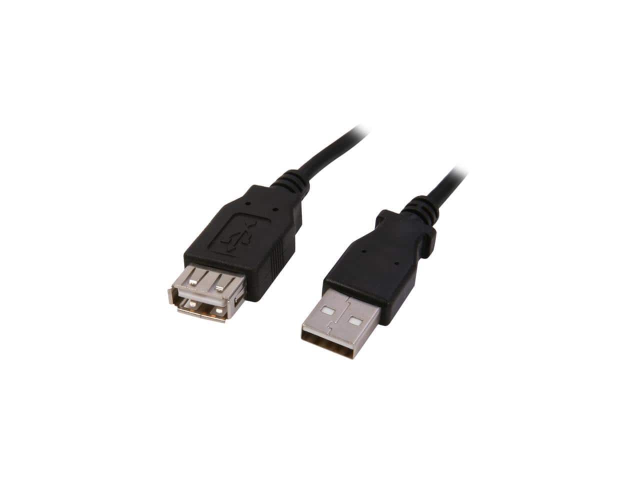 Nippon Labs - Black 3 ft. USB Cable A/Male to A/Female Extension USB 6ft Cable Model USB-3-MF-BK 3 feet