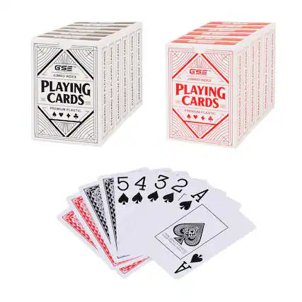 GSE Jumbo Index Playing Cards
Premium Plastic
Standard Size
54 Cards
100% Quality Plastic