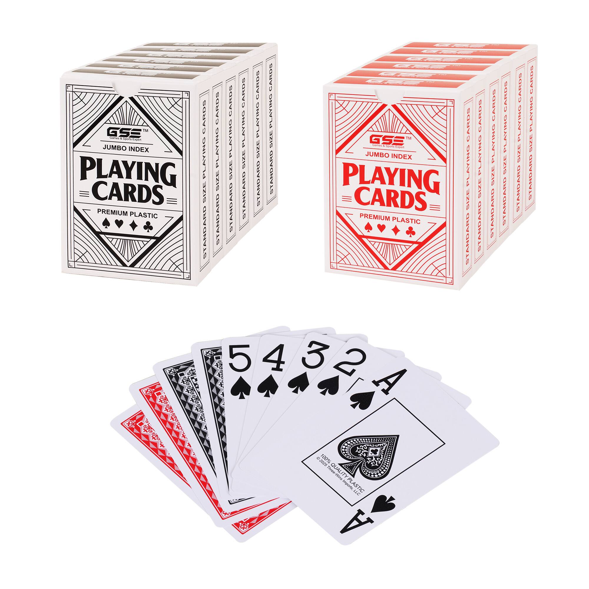 GSE Jumbo Index Playing Cards  
Premium Plastic  
Standard Size  
54 Cards  
100% Quality Plastic