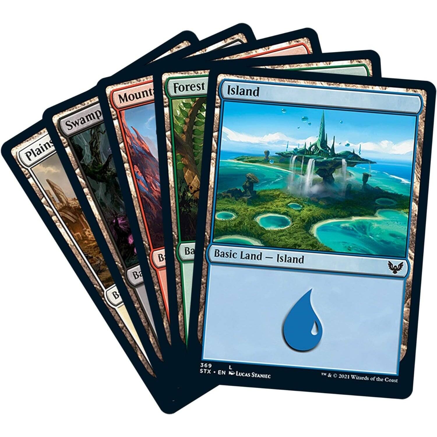 Forest Mount Swamp Plains Island  
Basic Land - Island  
369  
STX - EN & LUCAS STANIEC  
TM & 2021 Wizards of the Coast
