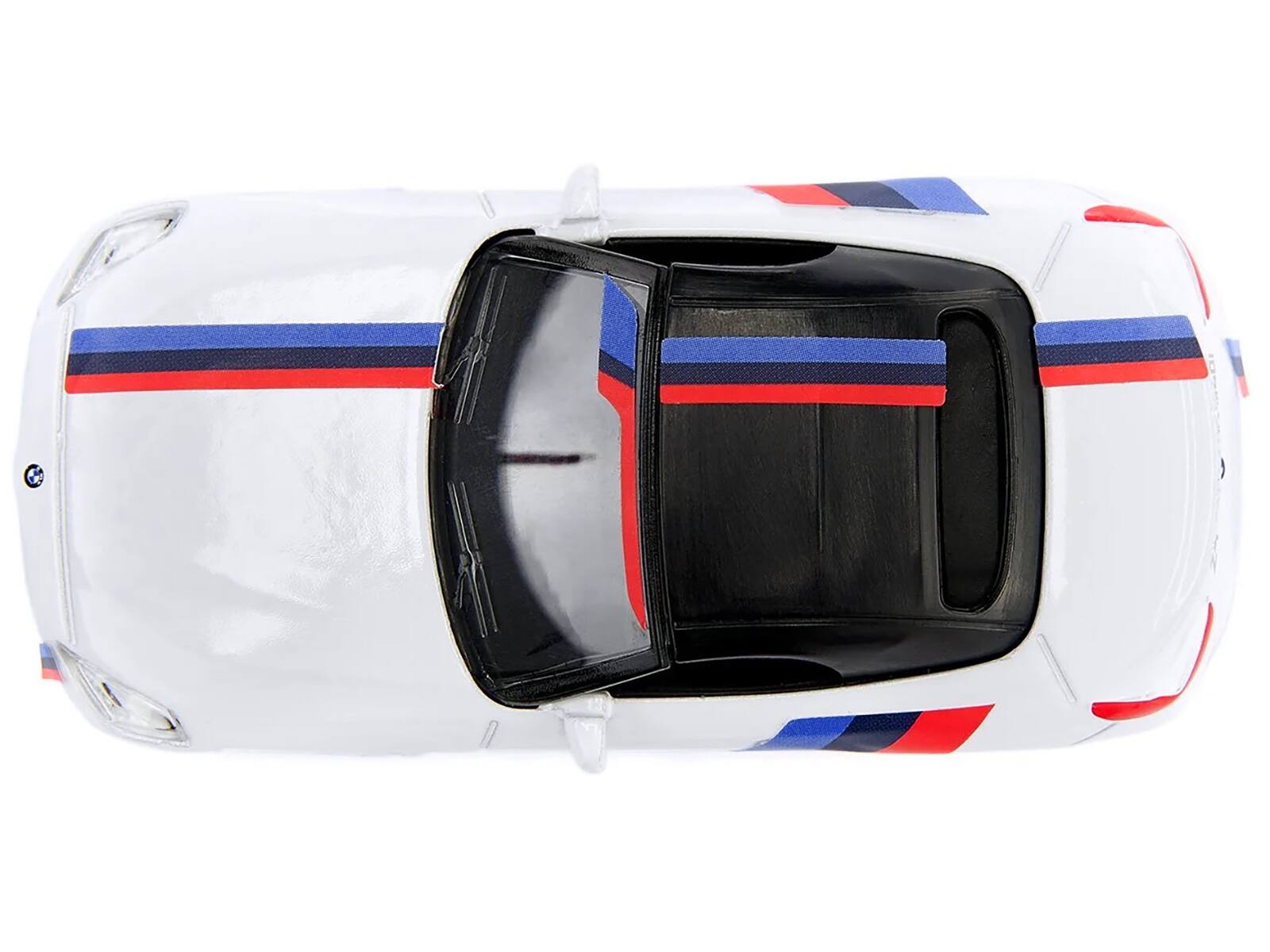 Alt View 1. SIKU - BMW Z4 M40i Cabriolet White with Black Top with Extra Wheels and Decals 1/50 Diecast Model by Siku - White with Black.