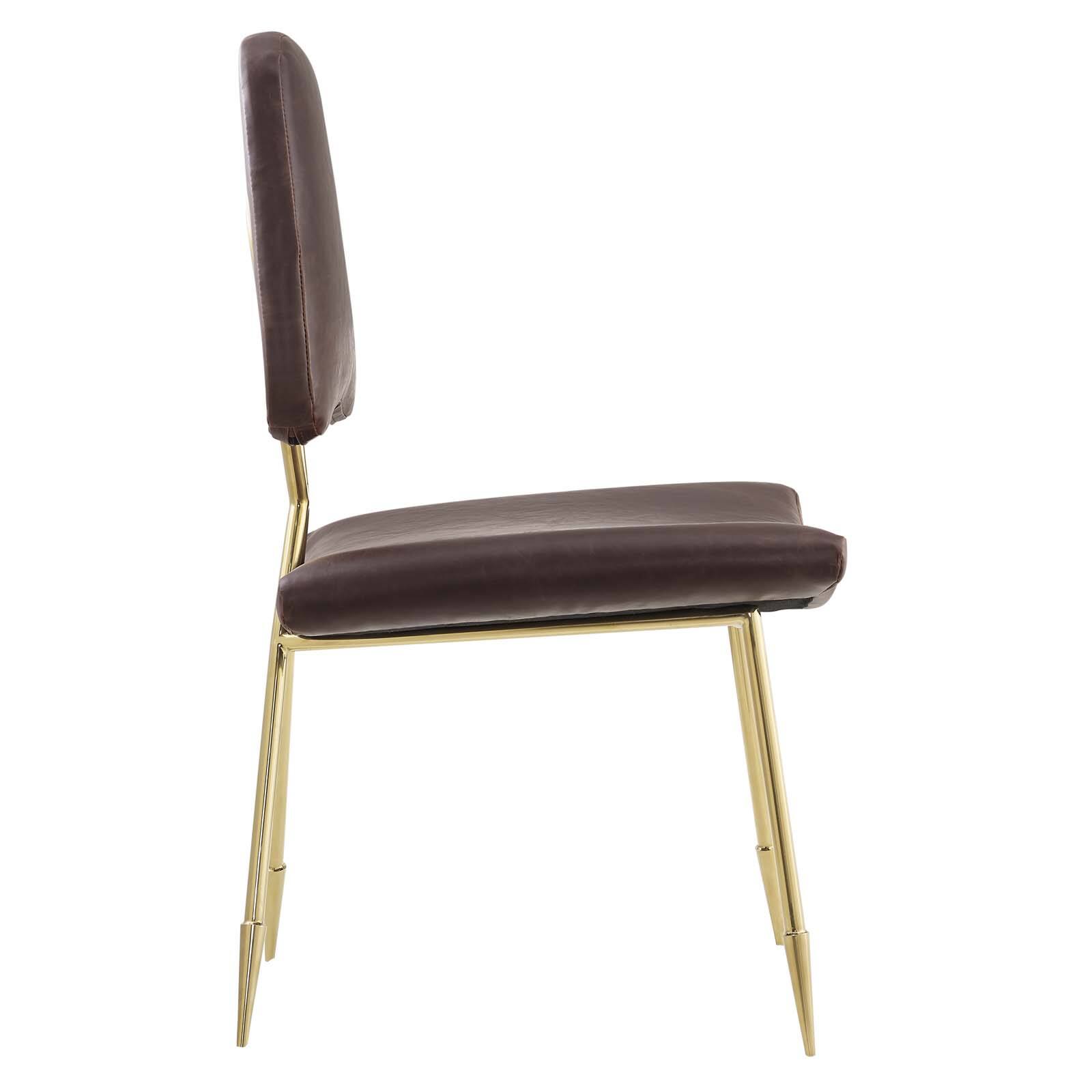 Back. Modway - Ponder Antique Faux Leather Dining Side Chair by Modway - Brown.