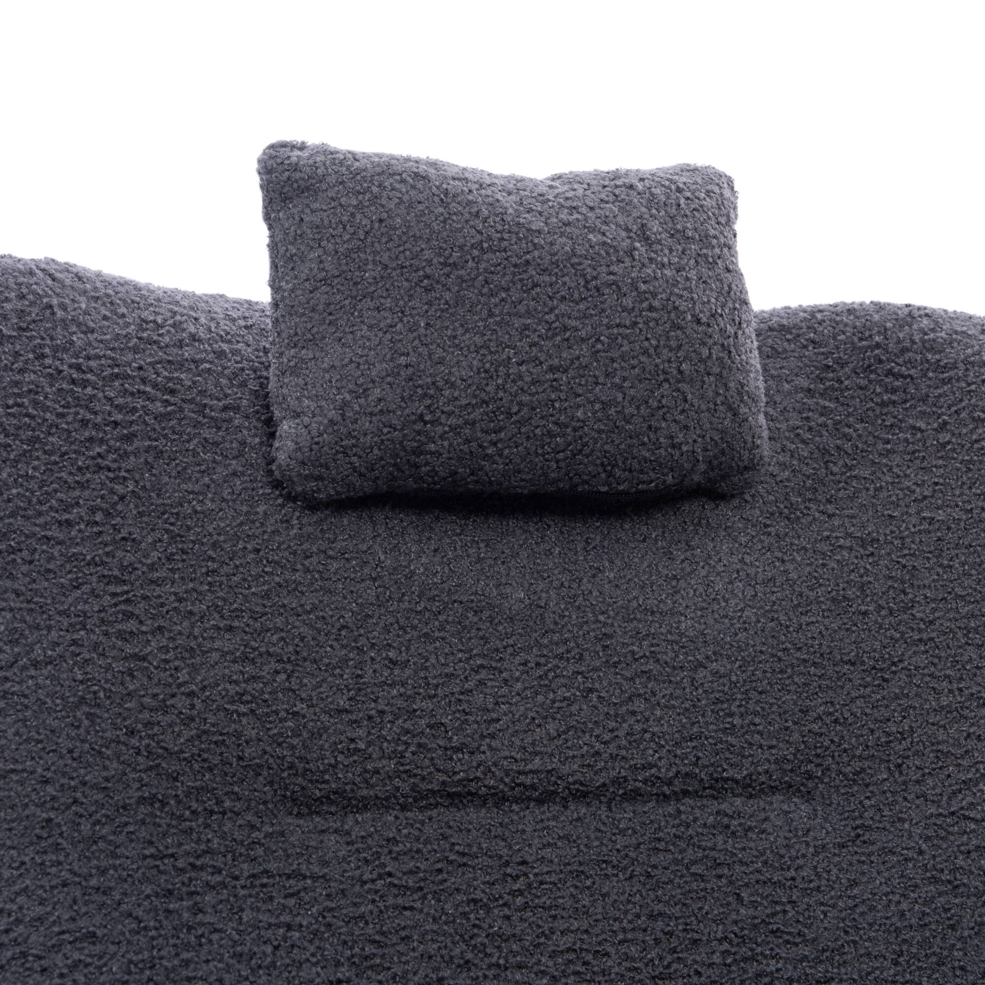 Angle. GOODSILO - Plush Upholstered Nursery Rocking Chair with High Backrest for Living Room and Bedroom - Dark Grey.