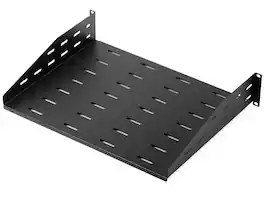 Rosewill - 2U 19-Inch Universal Vented Rack Mount Cantilever Server Cabinet Shelf 14-Inches Deep Black-RSA-2USHF001 - Black