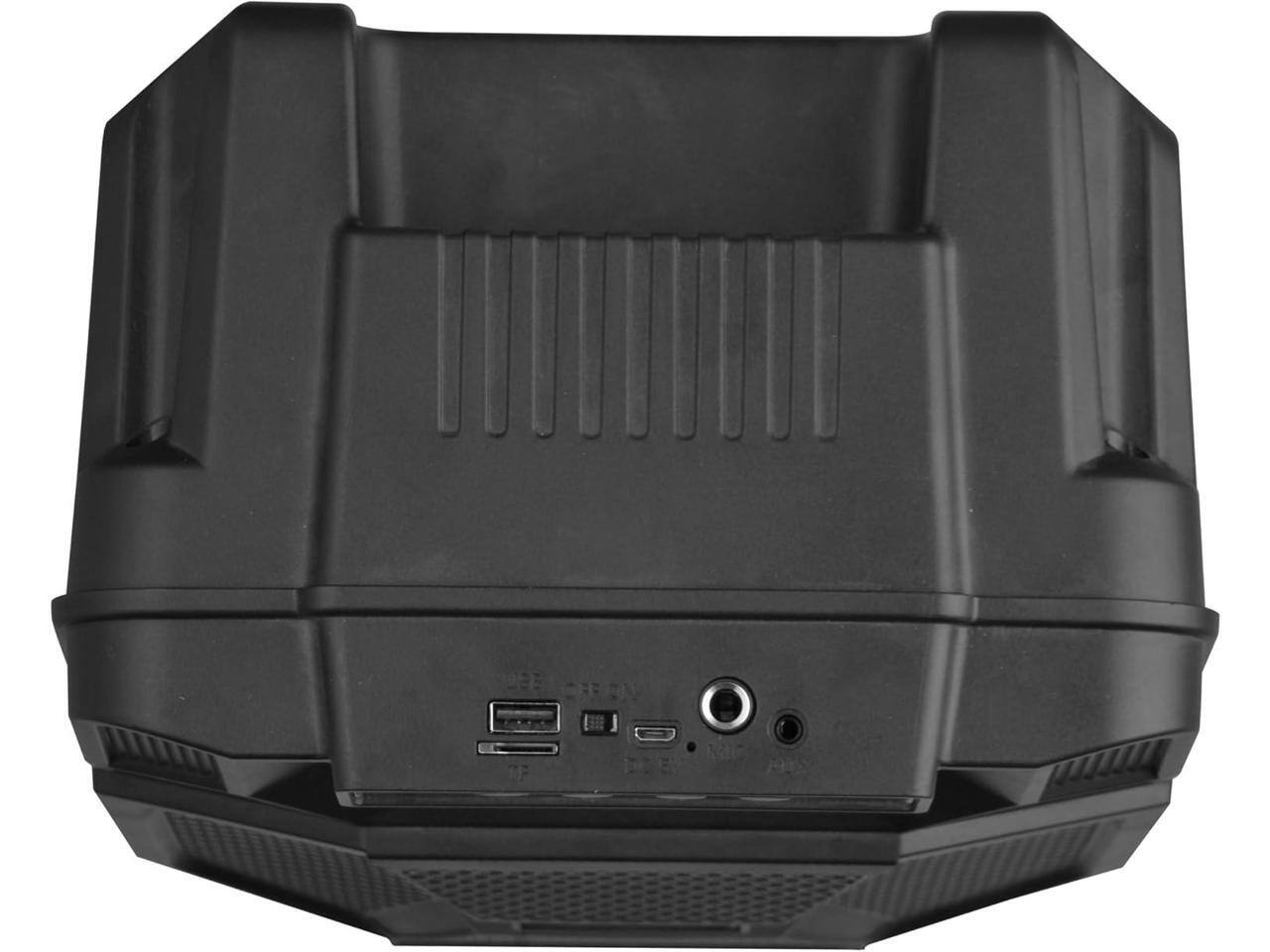 Alt View 2. Supersonic - Supersonic IQ-2108BT 8" Bluetooth Speaker w/TWS, LED, USB/SD/AUX/Mic/FM, 5W, 1200mAh - Black.