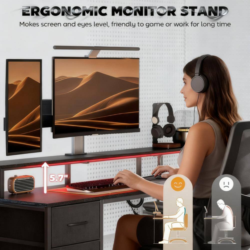 ERGONOMIC MONITOR STAND  
Makes screen and eyes level, friendly to game or work for long time  
5.7"
