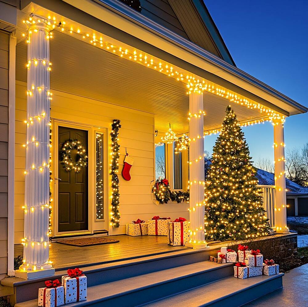 Back. Schertz - 66ft Extendable Christmas String Lights Outdoor for Bedroom - Warm White.
