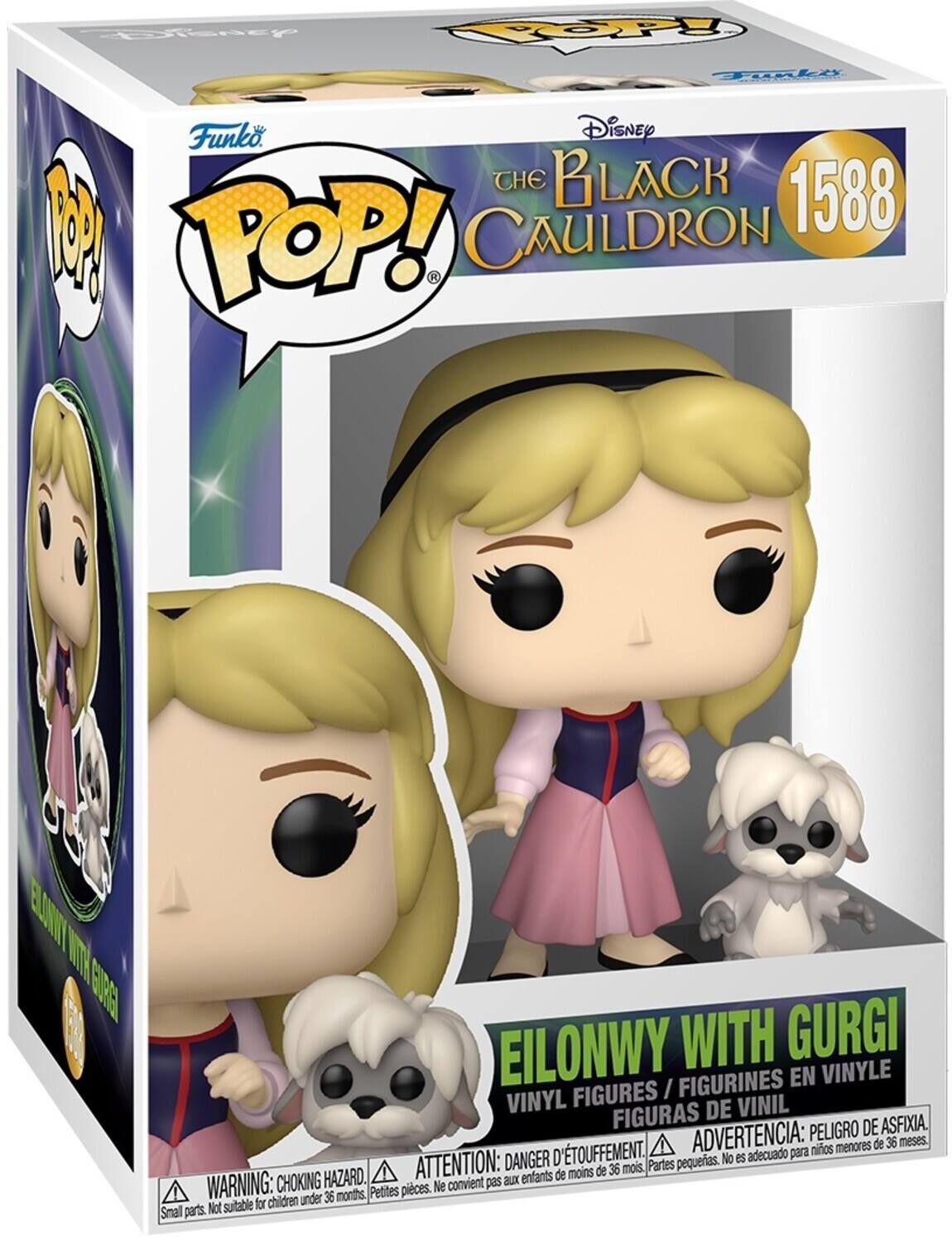 Coffeney POP! Funko Disney THE BLACK 1588 CAULDRON BOWNT WT BAE EILONWY WITH GURGI FIGURINES EN VINYLE FIGURES I VINYL DE VINIL FIGURAS DE ASFIXIA. ADVERTENCIA: PELIGRO DE ASFIXIA. DANGER D'ETOUFFEMENT. Partes pequeas. No es adecuado para menores de 36 meses. CHOKING HAZARD. WARNING: Small parts. Not suitable for children under 36 months, Petites pieces.