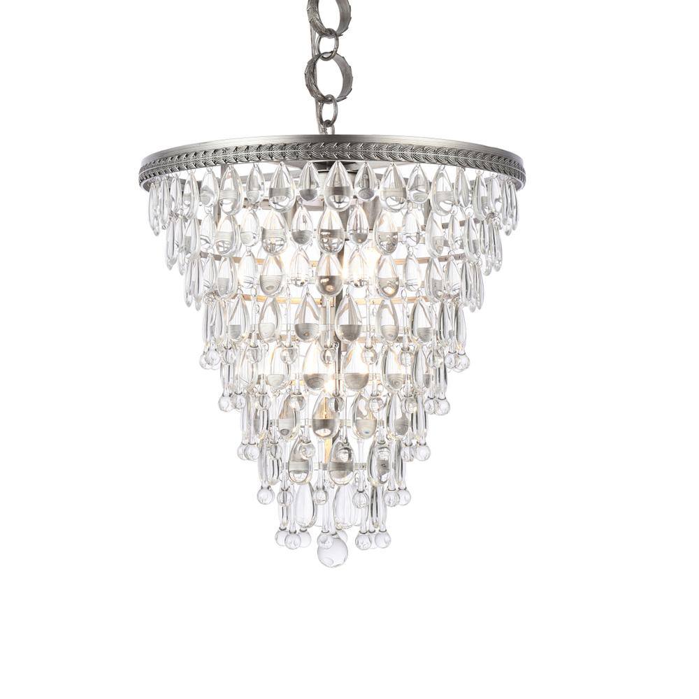 Alt View 5. Urban Classic - Nordic 5 light antique silver Pendant Clear Royal Cut Crystal - Antique Silver.