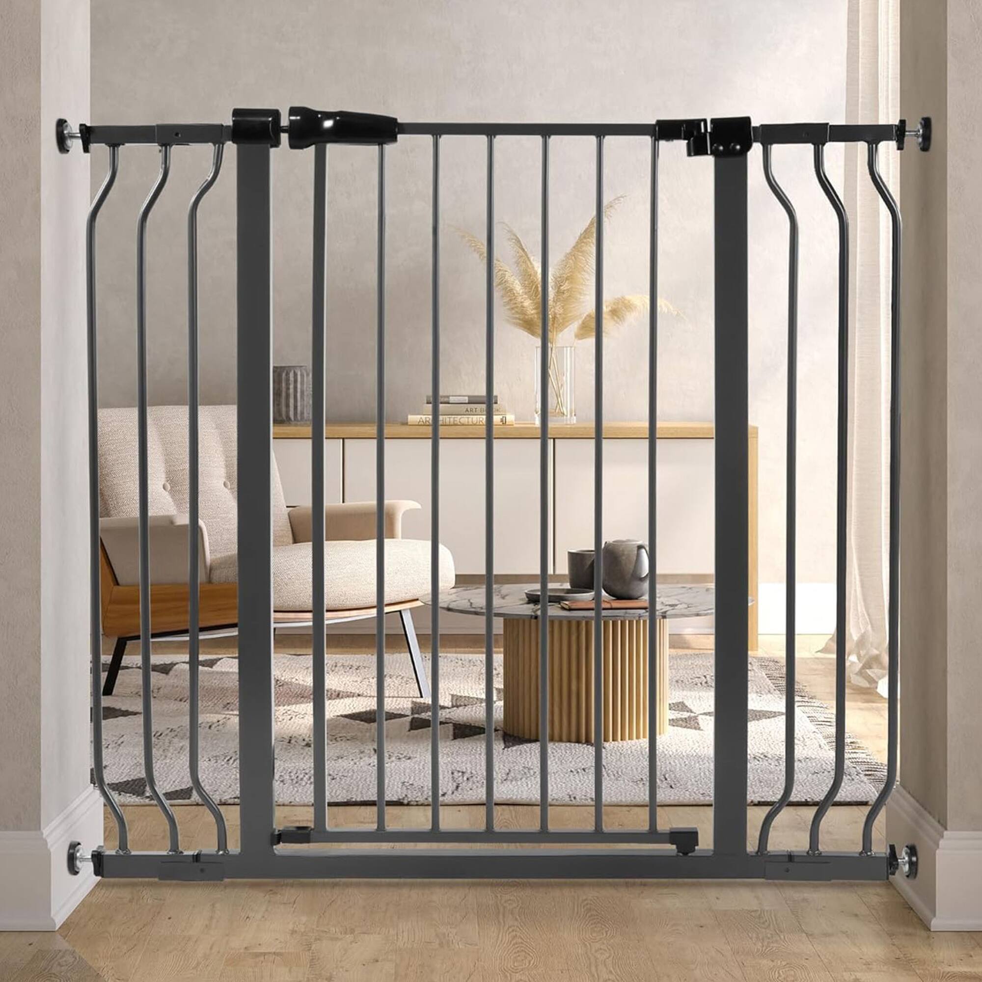 Alt View 4. BalanceFrom Fitness - BalanceFrom Walk Thru Safety Gate, Fits 29.1-43.3" Openings, 36” Tall, Graphite.