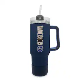 The Fanatic Group - Georgetown Hoyas 40oz. Stainless Tumbler with Handle & Removable Straw - Navy