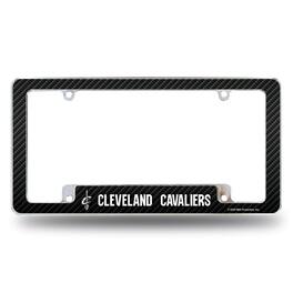 Rico Industries - Cleveland Cavaliers NBA Chrome Metal License Plate Frame with Carbon Fiber Design - Multi