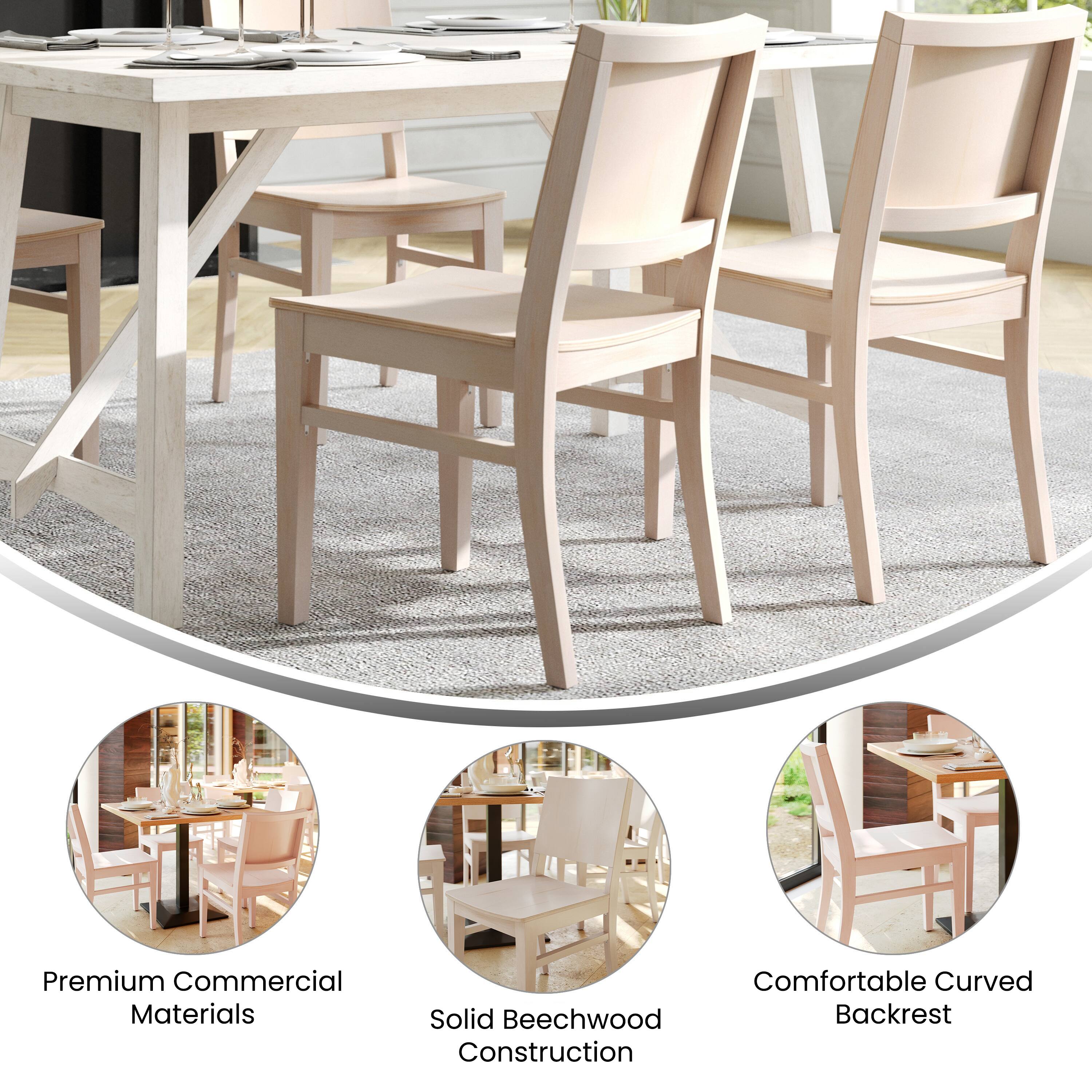 Premium Commercial Materials  
Comfortable Curved Solid Beechwood Backrest Construction