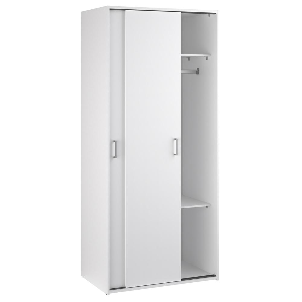 Back. Tvilum - Space Wardrobe with 2 Sliding Doors - White.