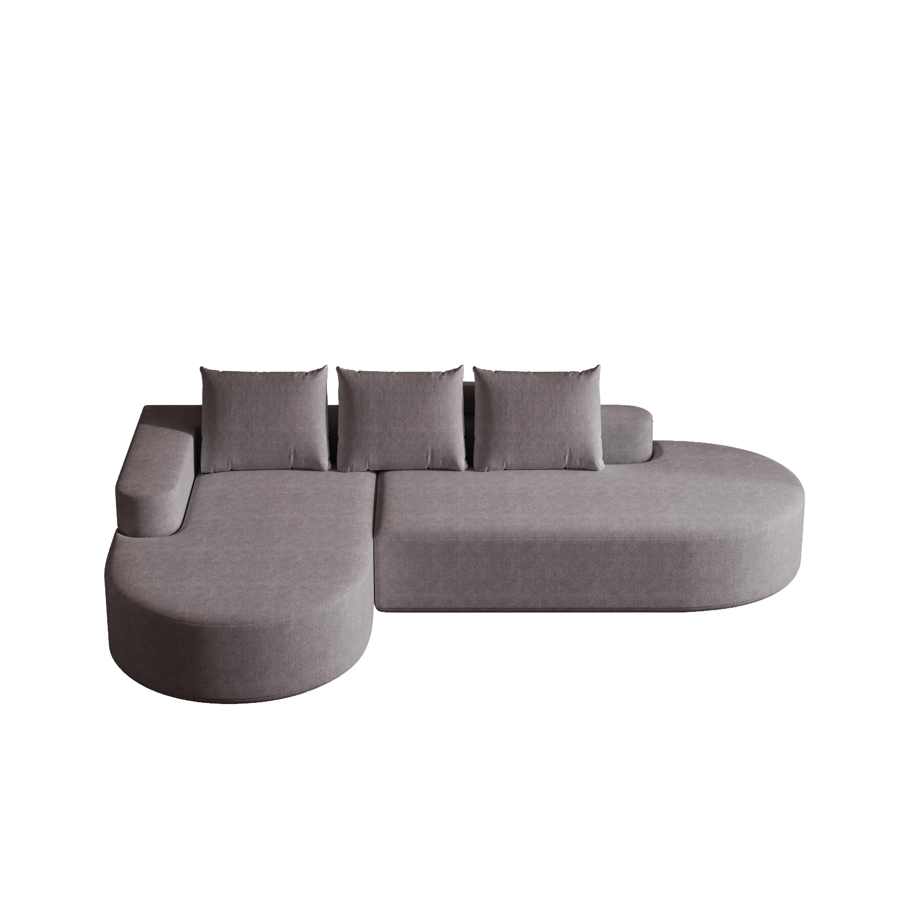 Back. Roomtec - Modern Curved sofa Chenille Upholstered Sectional Sofa Couch SetModular 108.5 inch L Shaped Sectional Living Room Sofa - Grey.