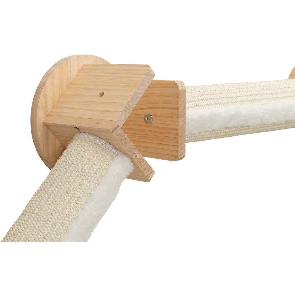 Alt View 2. TRIXIE - Wall Set 4 Multi-Level Wall Mounted Cat Perch System w-2 Scratching Posts - Natural/White.