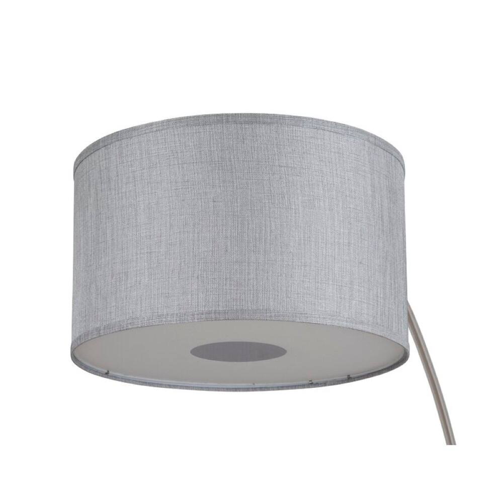Alt View 4. FC Design - FC Design Modern 81" Tall Standing Adjustable Arched Floor Lamp with Drum Shade and Marble Base - Grey - Grey.