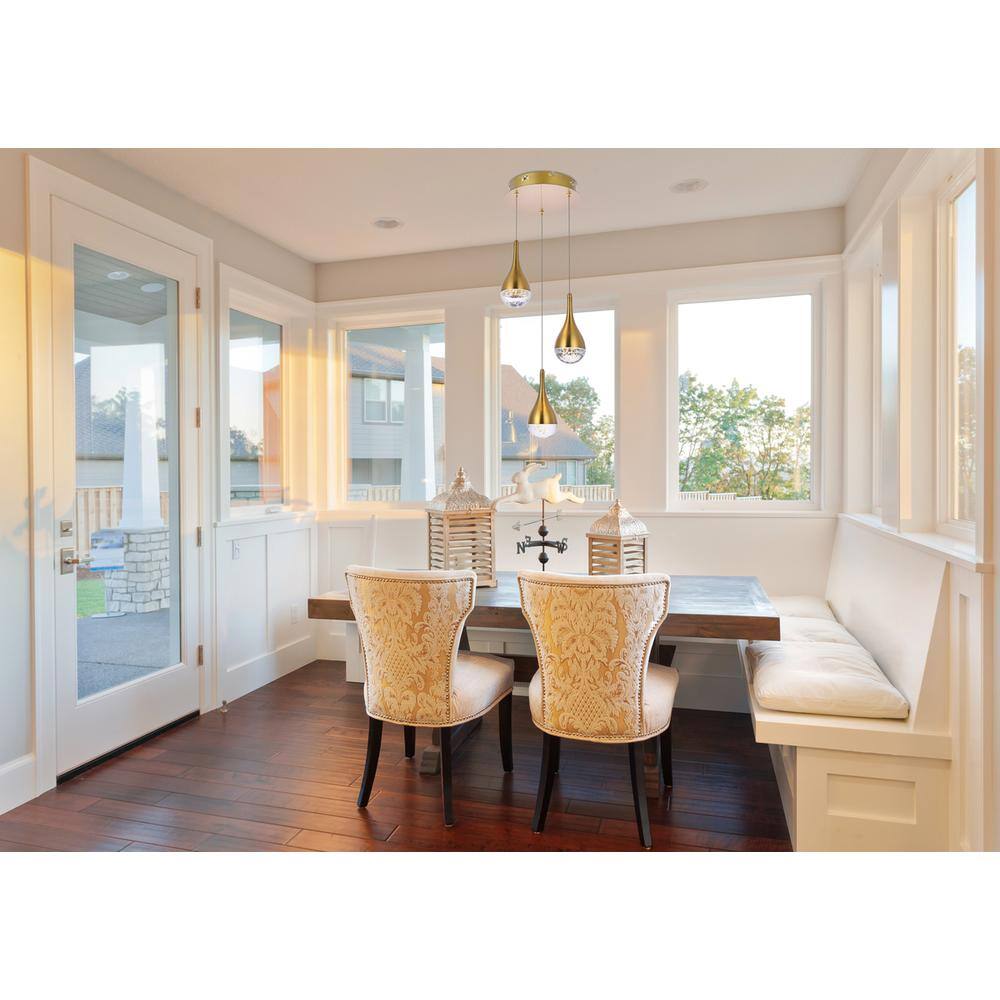 Alt View 2. Elegant Lighting - Amherst 10 inch LED pendant in satin gold - Satin Gold.