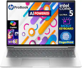 HP - Probook 460 A38BGET Laptop, Ultra 5 125U, 64GB, 2TB SSD, 16.0 (1920x1200), Win 11 Pro - Silver