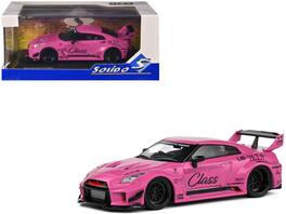 2019 Nissan GT-R (R35) LB-Silhouette Works RHD (Right Hand Drive) with Graphics 1/43 Diecast Model Car by Solido - Pink
