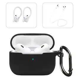 SaharaCase - Apple Airpods Pro 3 Case Kit | Added Accessories | Smooth Silicone | Anti-Shock Material | Venture Series - Scorpion Black