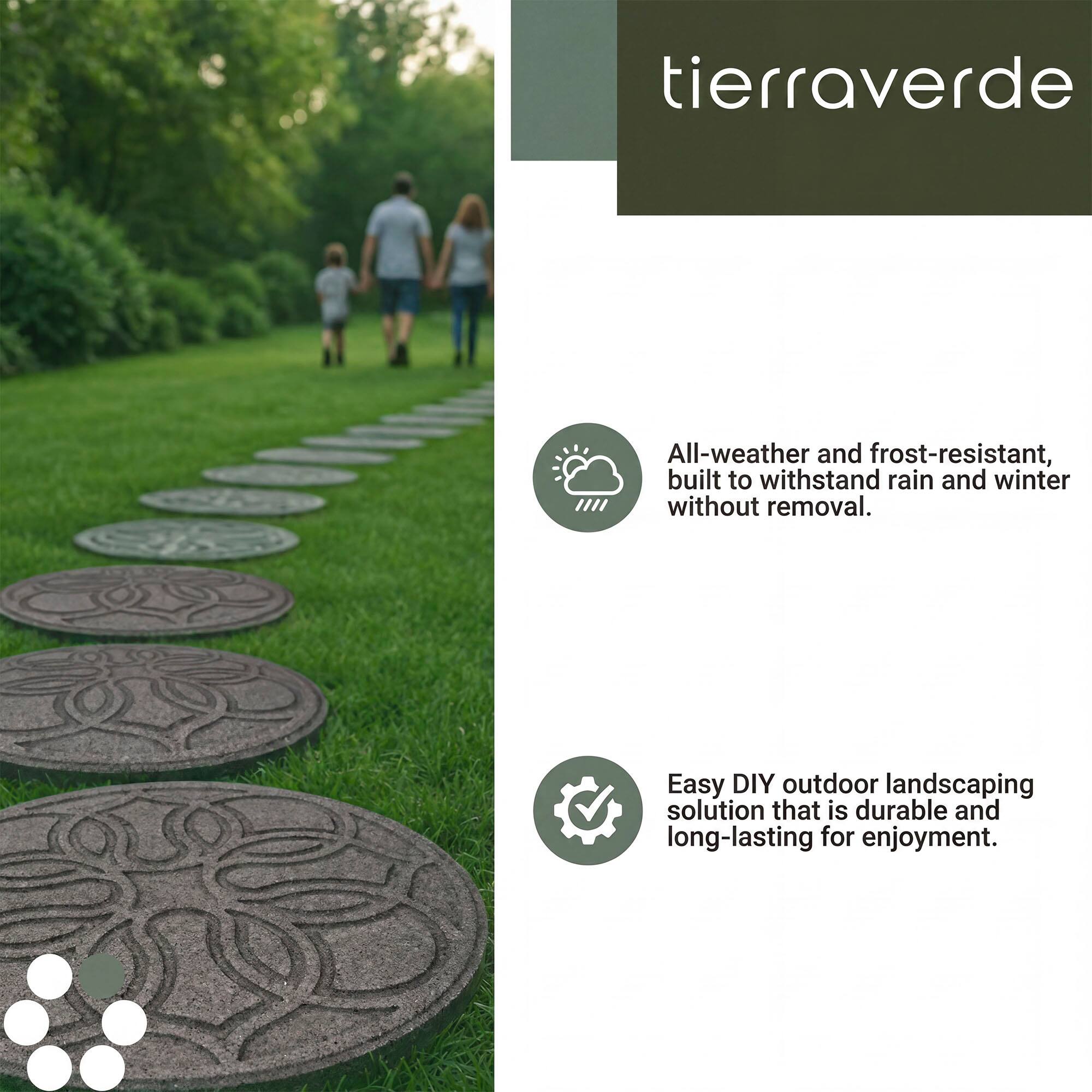 tierraverde All-weather and frost-resistant, built to withstand rain and winter without removal. Easy DIY outdoor landscaping solution that is durable and long-lasting for enjoyment.