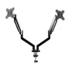 Front. HUANUO - Dual Monitor Desk Mount with Gas Spring Arms - Black.