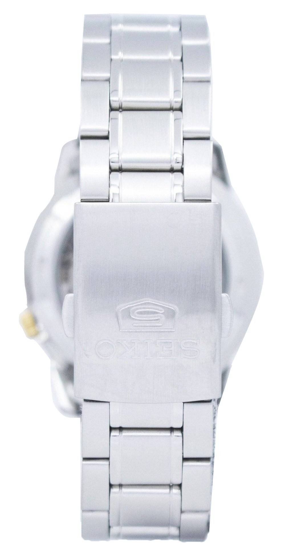 Back. Seiko - Automatic SNKK07 SNKK07K1 SNKK07K Men's Watch - Silver and White.