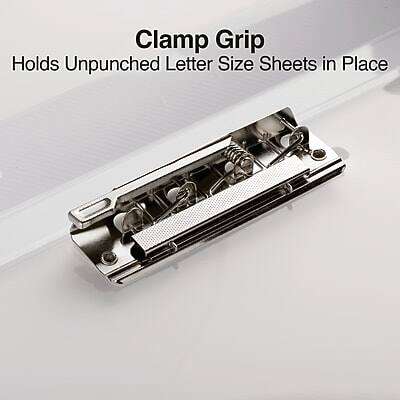 Clamp Grip  
Holds Unpunched Letter Size Sheets in Place
