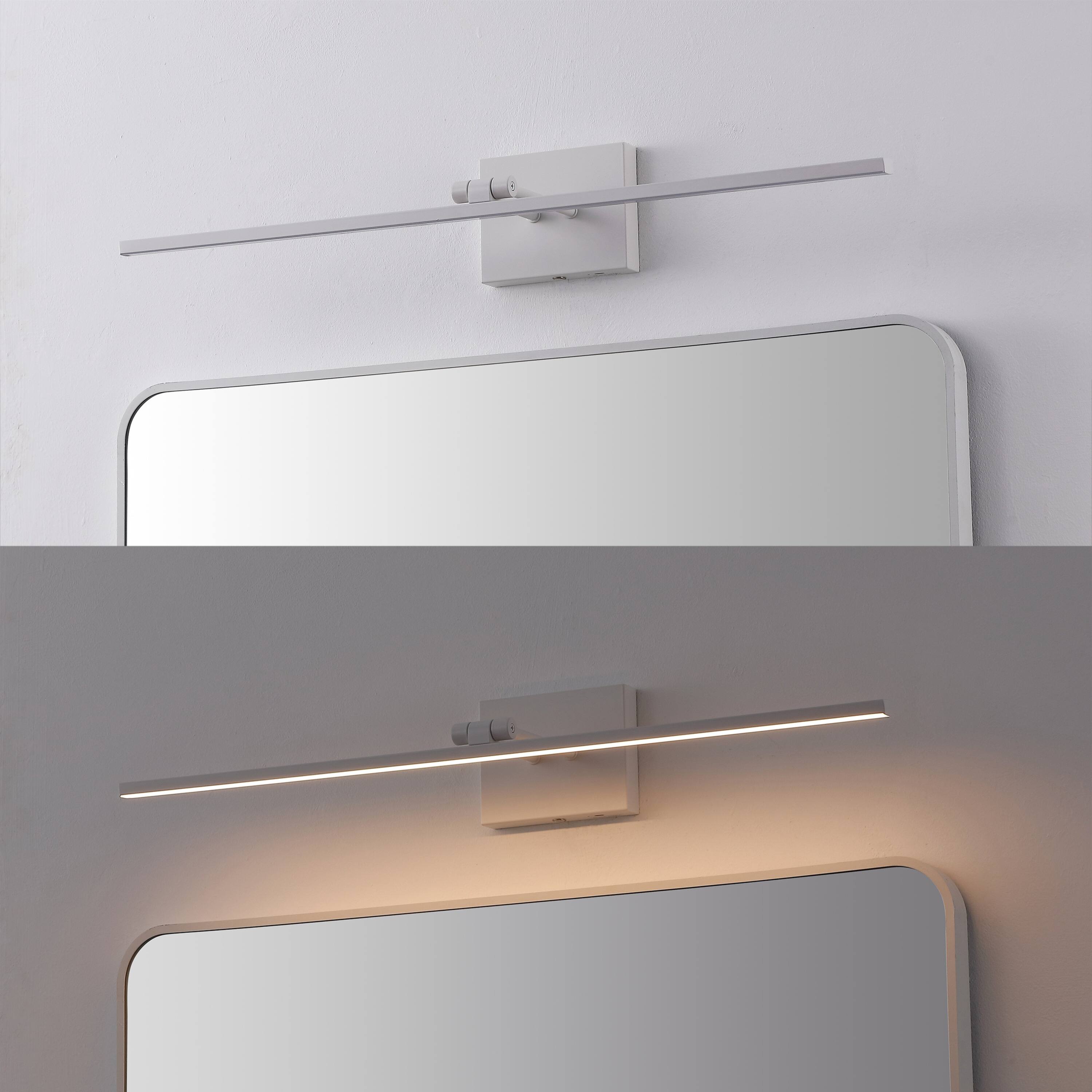 Alt View 4. Jonathan Y - Santino 28" Modern Minimalist Swivel Integrated Dimmable LED Rechargeable Picture Light with Touch Sensor, White - White.