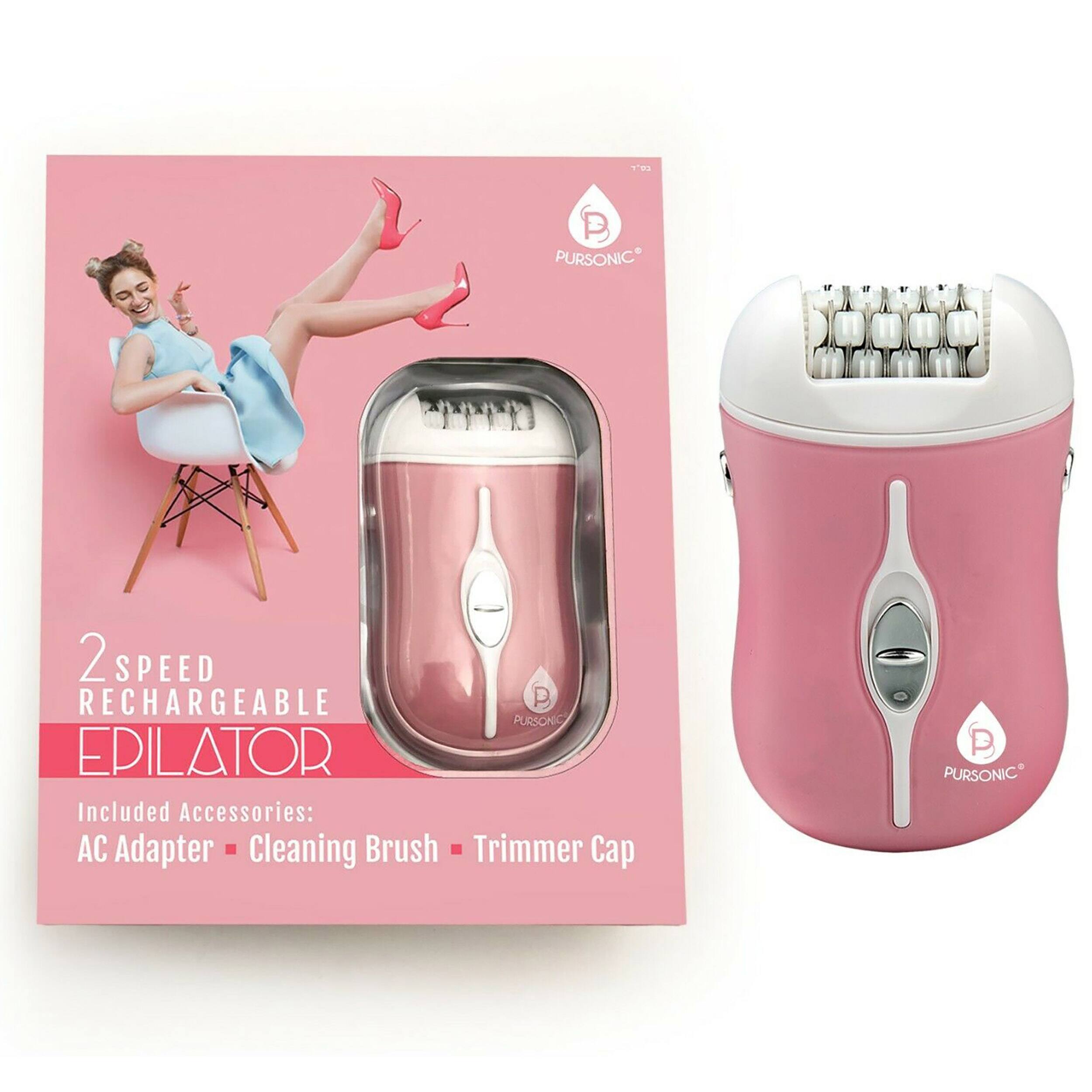 1 P PURSONIC o   2 SPEED RECHARGEABLE PURSONIC EPILATOR Included Accessories: AC Adapter Cleaning Brush Trimmer Cap P PURSONIC