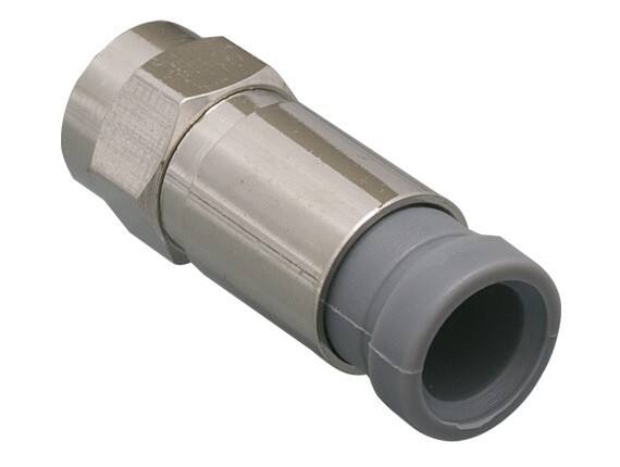 Angle. Cable Leader - F-Type Compression Connector for RG59 Coaxial Cable, 75-Ohm - Silver.