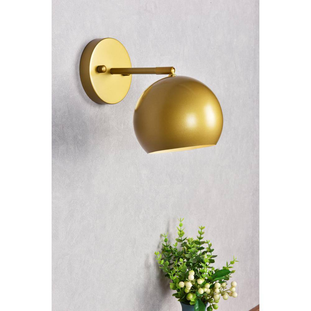 Angle. Living District - Othello 1 light brass wall sconce - Brass.