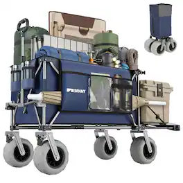 Loheer - 300L Beach Wagon, 500 lb Heavy Duty Beach Cart with Expandable Tailgate and All Terrain Wheels