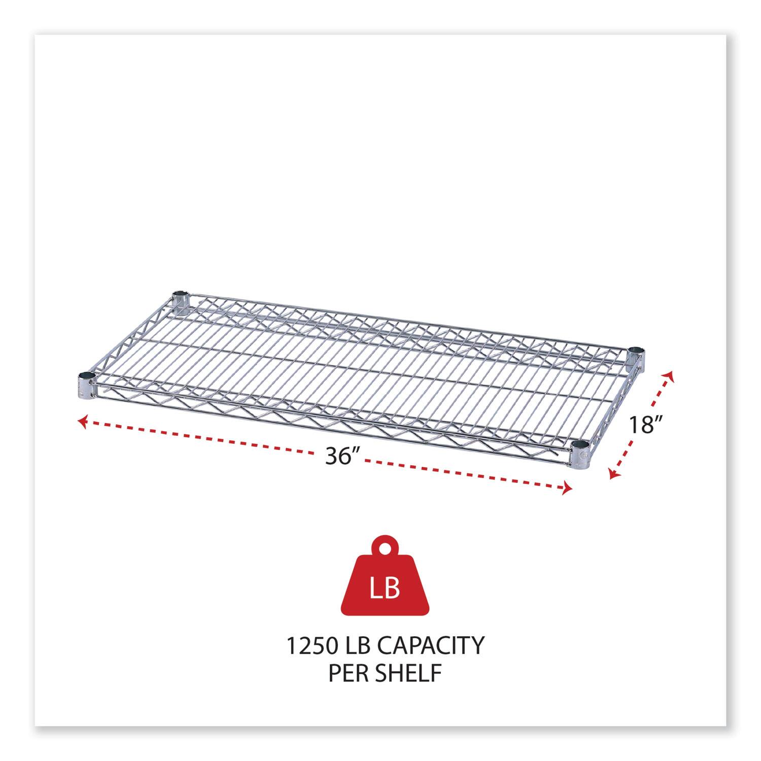 36" x 18" LB 1250 LB CAPACITY PER SHELF