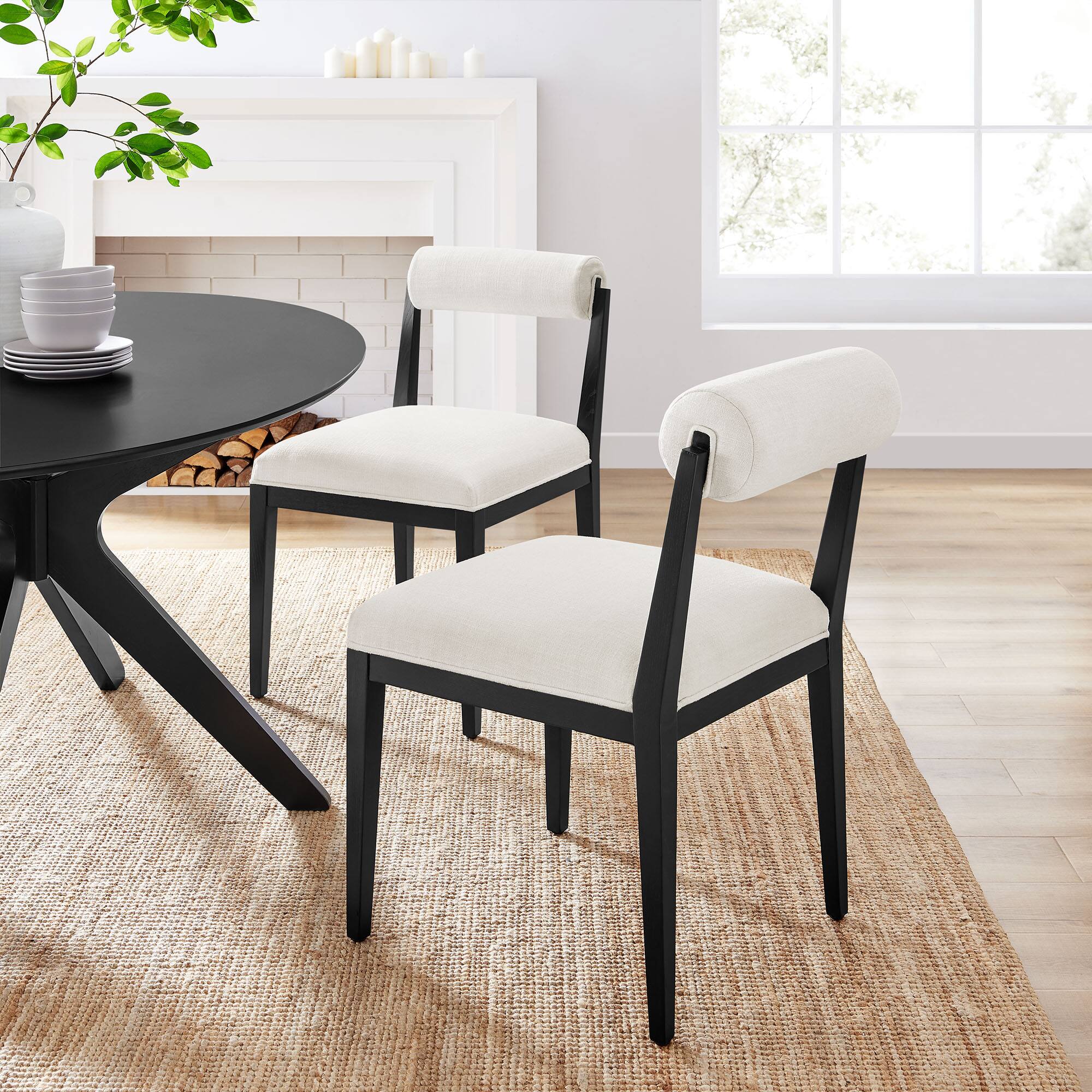 Alt View 4. Modway - Kai Fabric Dining Chair by Modway - Black.