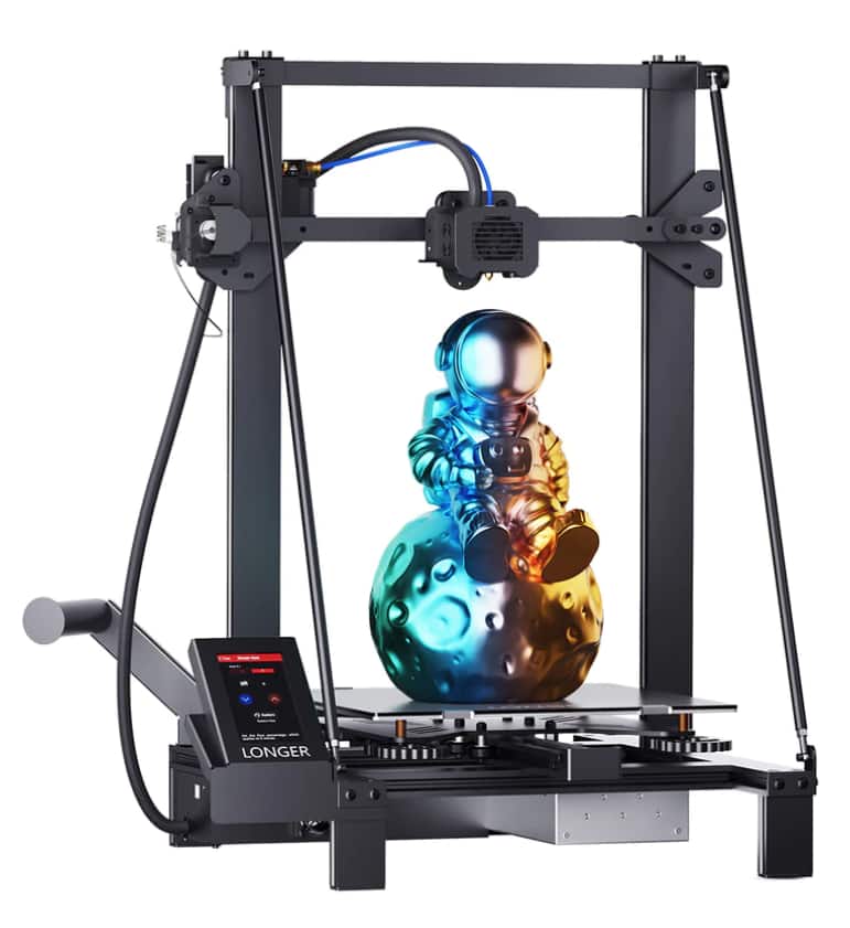 Front. LONGER - LK5 Pro DIY 3D Printer: 300x300x400mm, 180mm/s Print Speed, 0.1mm Precision, Dual Cooling Fans, 4.3-inch Touchscreen - Black.