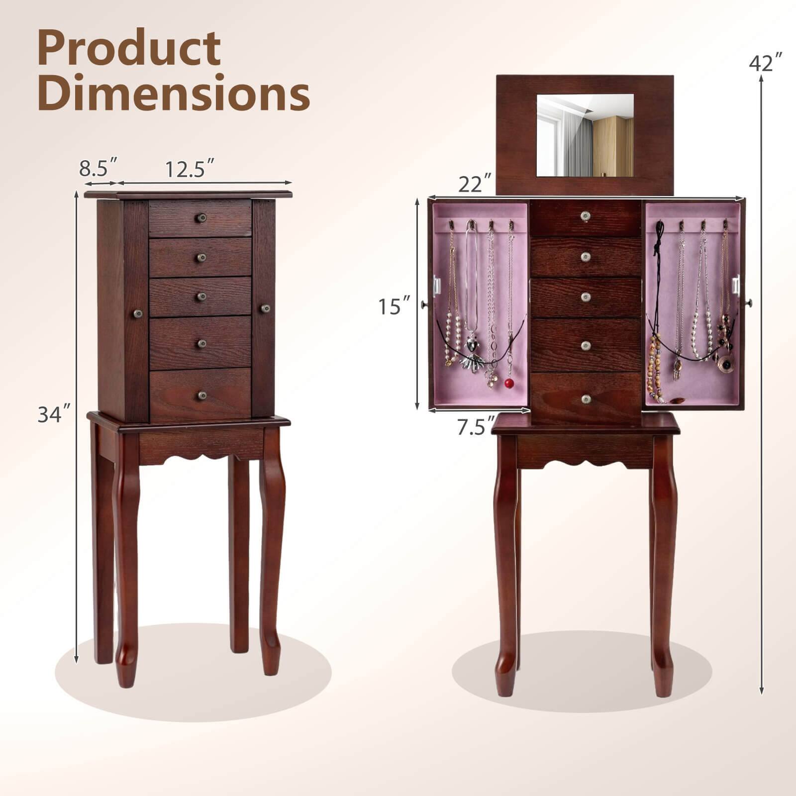 Product Dimensions

- Width: 42"
- Depth: 22"
- Height: 34"
- Width of the smaller section: 8.5"
- Depth of the smaller section: 12.5"
- Height of the smaller section: 15"
- Depth of the larger section: 7.5"
