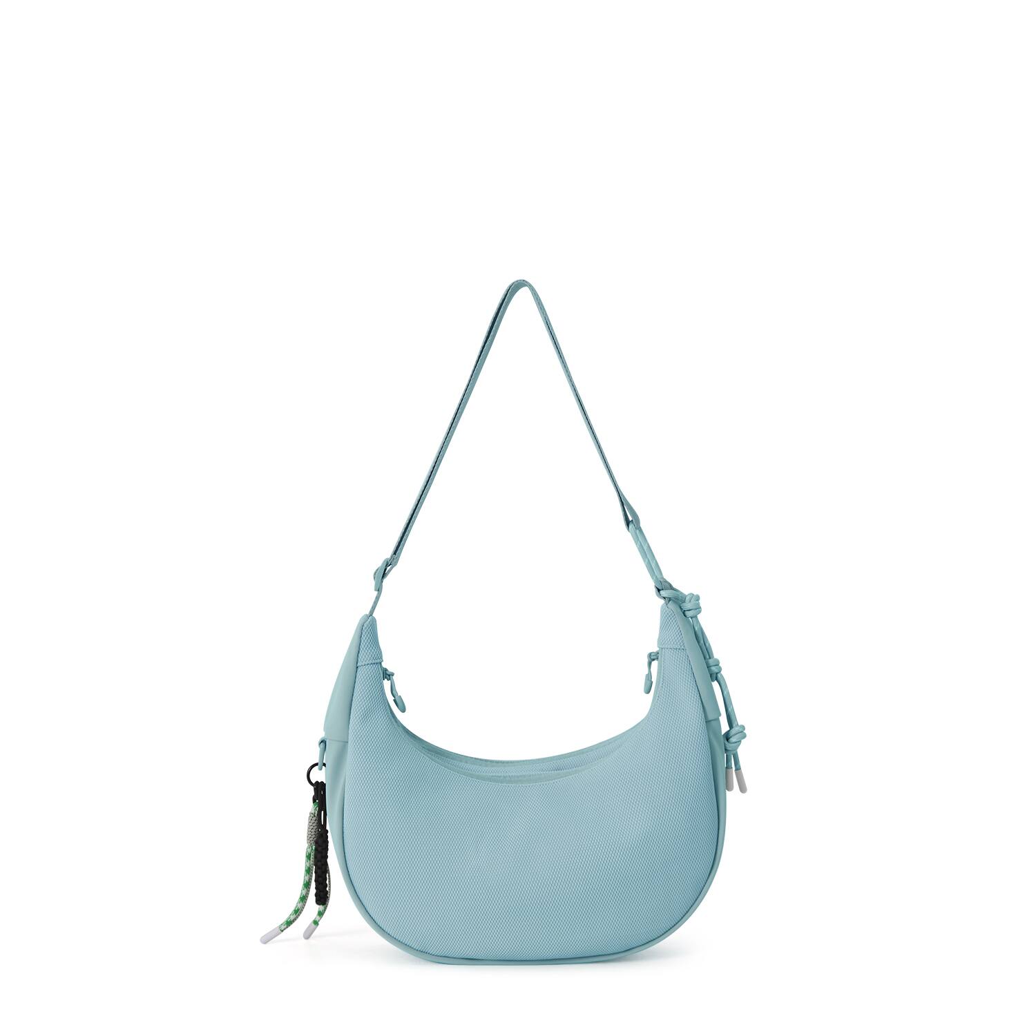 Back. Bagsmart - REIKI Expandable Hobo Bag, Water-Resistant Crossbody with Wet/Dry Compartment for Workouts & Travel - Carolina Blue.