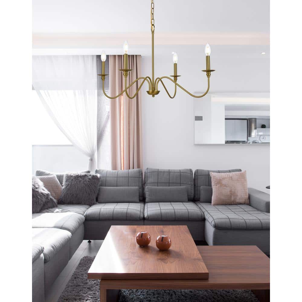 Living District - Rohan 30 inch chandelier - Satin Gold price history on PriceWatchPro