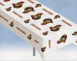 Rico Industries - Ottawa Senators NHL Plastic Vinyl Picnic Table Cover - Multi